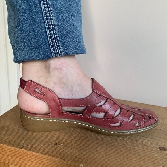 Dusty Rose Leather sligback sandals - Picture 1 of 4